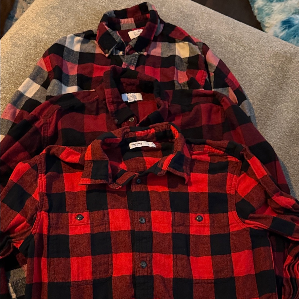 Croft & Barrow Red and Black Checkered Shirt